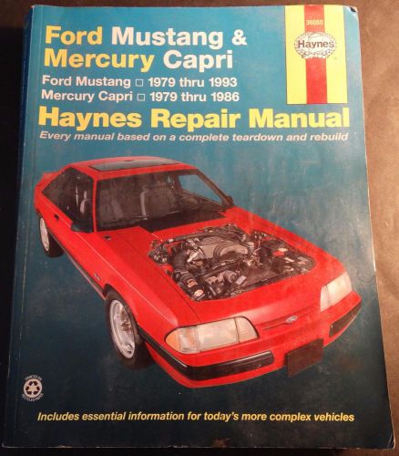 1979-1993 haynes ford mustang &amp; mercury capri service manual 36050  (226)