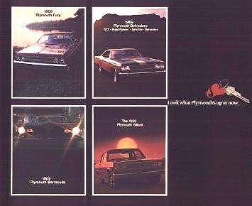 1969 plymouth brochure, roadrunner gtx barracuda cuda mopar hemi