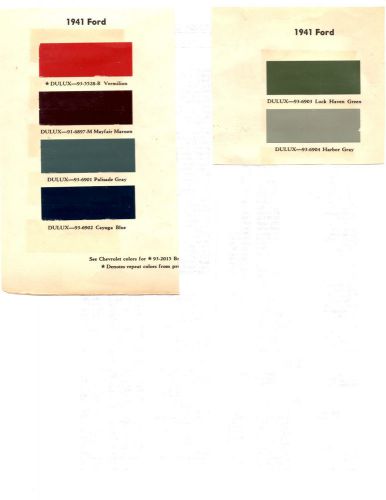 1941 1942 1946 1947 1948 ford trucks 41 42 46 47 48 paint chips 41 dupont 6pc 3