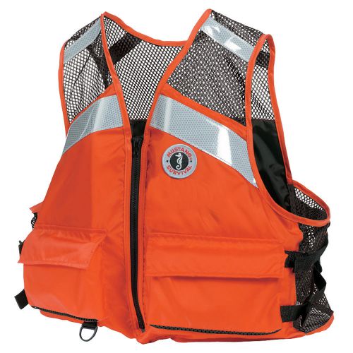 Mustang mv1254t1-s/m-or industrial mesh vest - sm/med