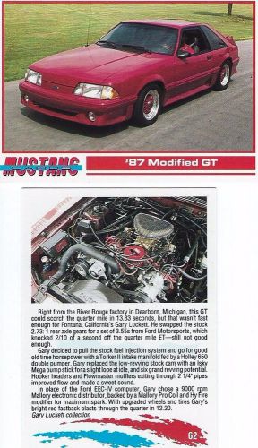 1987 mustang modified gt,   collector card  2 1/2&#034;x3 1/2&#034;