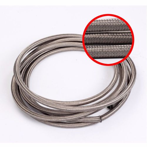 -10 an an10 14mm 9/16&#034; id braided black nylon rubber fuel line oil hose by foot