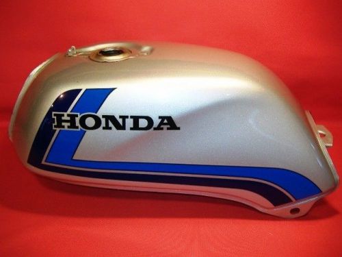 Nos honda cb450t gas fuel tank 175a1-me0-670zb hawk 1982 silver blems