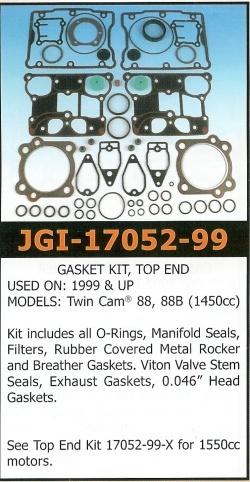 James 2005-09 twin cam 1450 88" top end set - close out