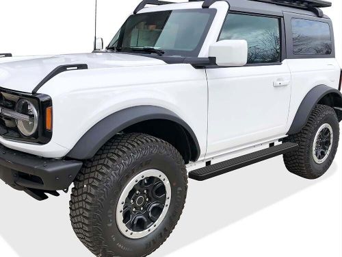 Aps running boards 4 inches matte black fit 21-24 ford bronco suv 2-door