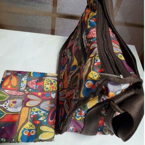 Lesportsac shoulder bag owl print brown with pouch