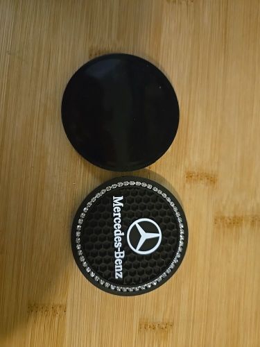 Mercedes benz coasters for car cup holder with bling 2 pack