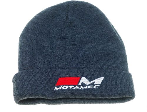 Motamec racing fleece plain beanie hat - knitted gray
