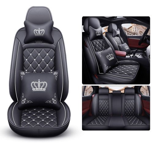 Luxury leather full set 5-seats car seat covers universal front+rear protectors