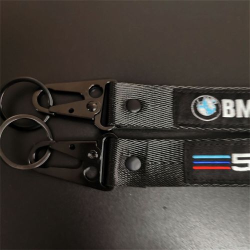 1pcs double side keychain metal backpack key ring hook strap lanyard for bmw