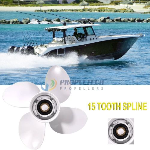 4blades 13.4 x 15 outboard boat propeller aluminum for yamaha 50-130hp 15 spline