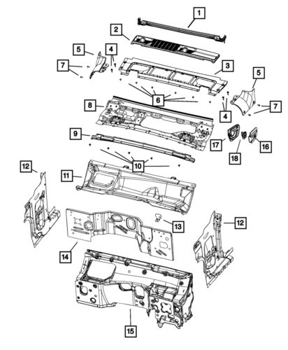 Genuine mopar windshield to cowl weatherstrip 68447905ad