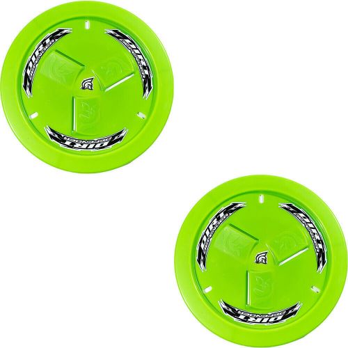 Dirt defender 15 x 8 vented wheel covers mud covers neon green 2 pack