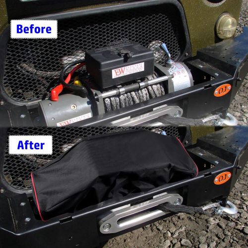 2× waterproof soft winch dust cover driver recovery 8500 to 17500 pound capacity