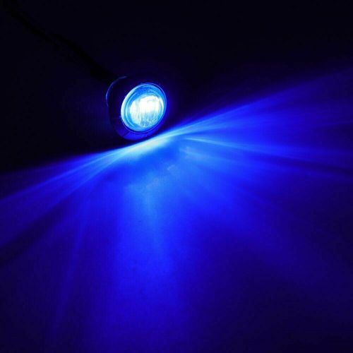 10pcs round 3/4&#034; blue led clearance bullet marker auto truck trailer lights lamp