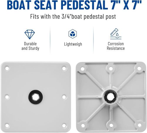 New boat seat base, 7&#034; x 7&#034; boat seat pedestal w/ 3/4&#034; pin post socket aluminum