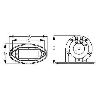 Sea dog 431210-1 - v.1 4-7/8&#034; 106 db drop-in hidden horn with grills