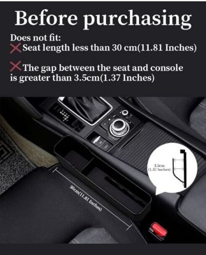 Howdcheng car seat gap filler organizer, base removable car organizer 2 pack