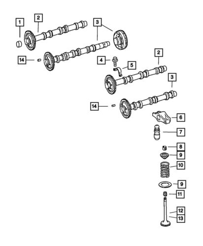 Genuine mopar exhaust camshaft right 5175453aa