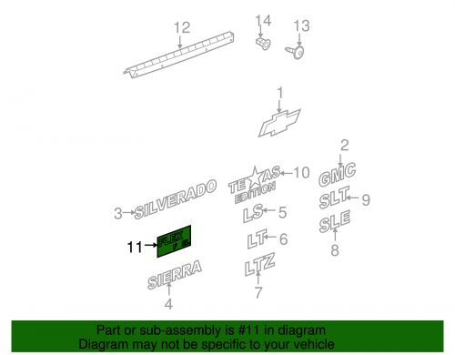 Genuine gm silverado name plate 15129652