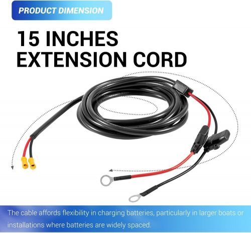 1820089 mk-ec-15 black 15 feet battery charger extension cable for minn kota