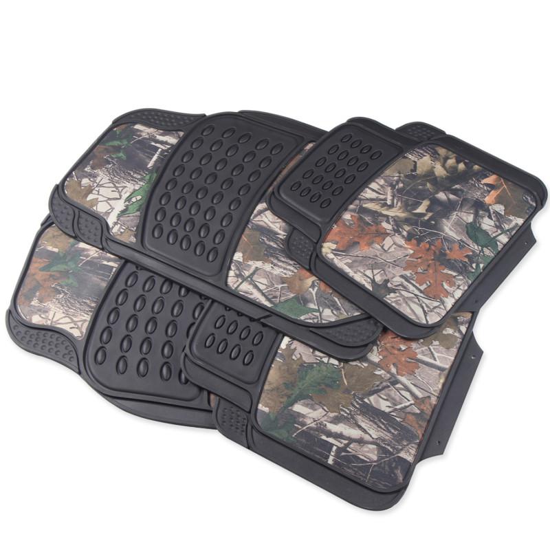 Adeco all weather universal fit car floor mats, 4-piece, rubber,camo pattern