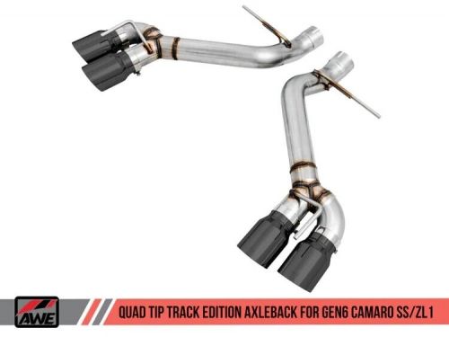 Awe track edition axle back exhaust quad diamond black tips for 16-19 camaro ss