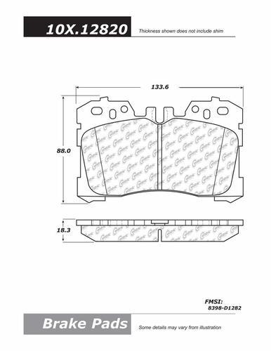 Centric 105.12820 brake pad or shoe, front