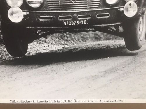 Lancia fulvia 1,3hf osterreichische alpenfahrt 1968 great vintage car poster