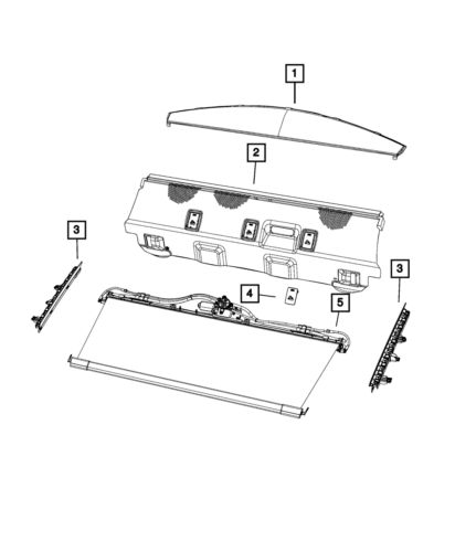 Genuine mopar rear shelf panel 1lv23ml2ag