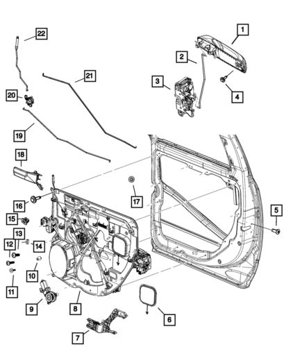 Genuine mopar exterior door handle right 6nv561r4ac