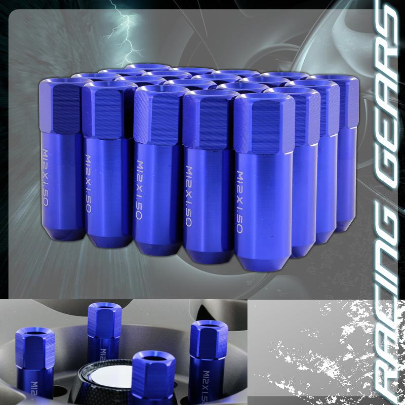 Anodized blue m12x 1.5mm wheel rim pitch thread extended open end tuner lug nut