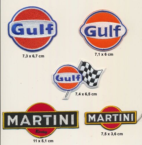 Gulf martini patch patch b-stock set 5 piece auto racing racing f1 b126-