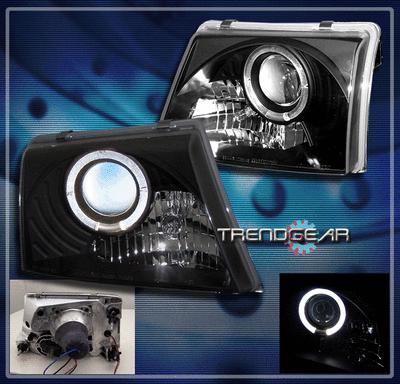 98 99 00 ford ranger halo projector headlights lamp black pickup truck ev xl xlt