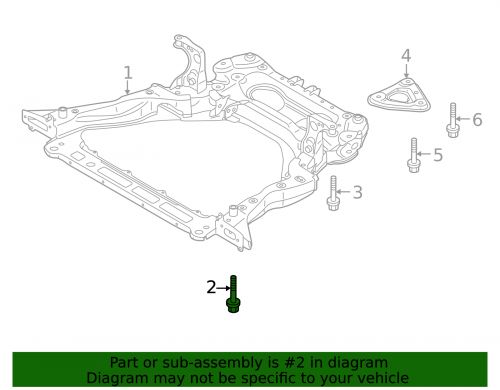 Genuine nissan engine cradle front bolt 55222-6ra1a