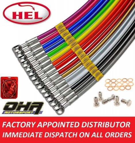 Hel stainless braided rear brake lines hoses for mini cooper r50 04/2001-04/2003