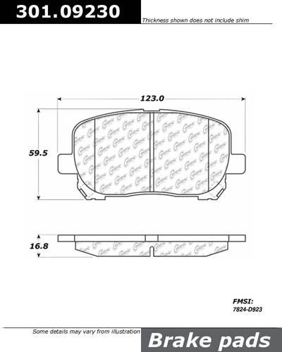 Centric 301.09230 brake pad or shoe, front-centric premium ceramic pads w/shims