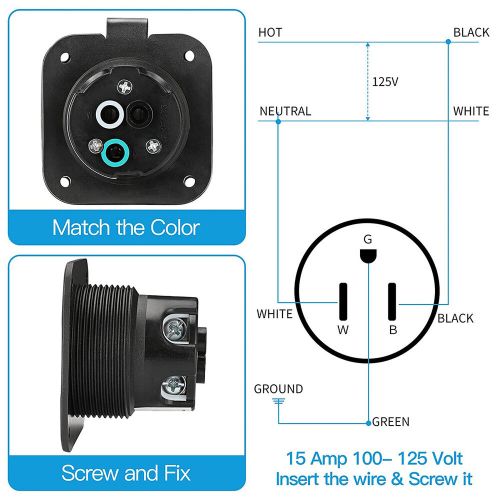 15 amp shore power inlet plugs 125v flange inlet rv power outlet socket ↹◭