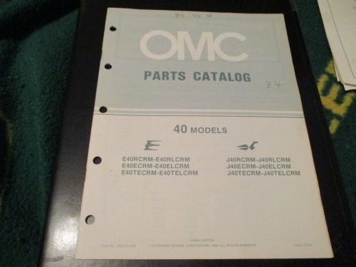 1984 omc evinrude johnson 40 hp  outboard parts catalog manual