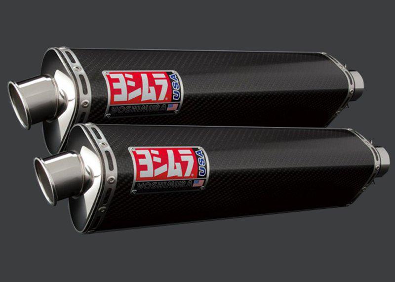 Yoshimura trs dual bolt-on mufflers cf/al for suzuki sv1000 2004-2007