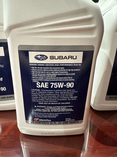 Genuine subaru high performance gear oil 75w 90 soa427v1700 6 quarts