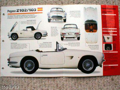 1952 / 1953 / 1954 pegaso z102 b / z103 imp brochure