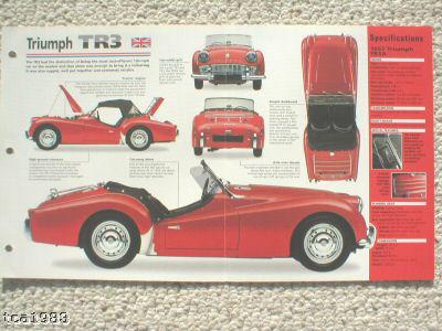 1955 / 1956 / 1957 triumph tr3 / tr-3 imp brochure : tr3a a