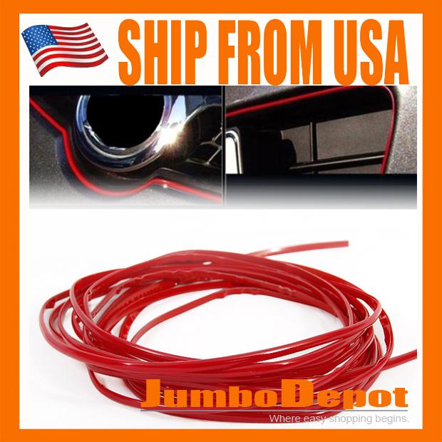 Us 1pcs red universal moulding trim strip for window rim grille mirror cover hot