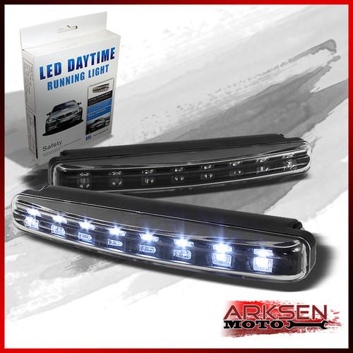 Super white led jdm black drl daytime sport running bumper lights fog lamp set