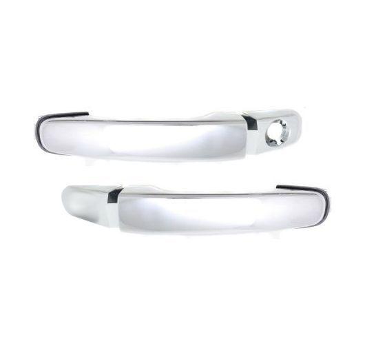 New door handle exterior all chrome front lh&rh pair set fits buick chevy saturn