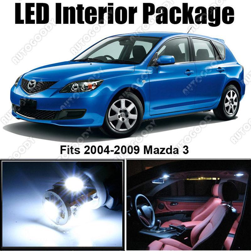 6 x white led lights interior package deal mazda 3 ms3