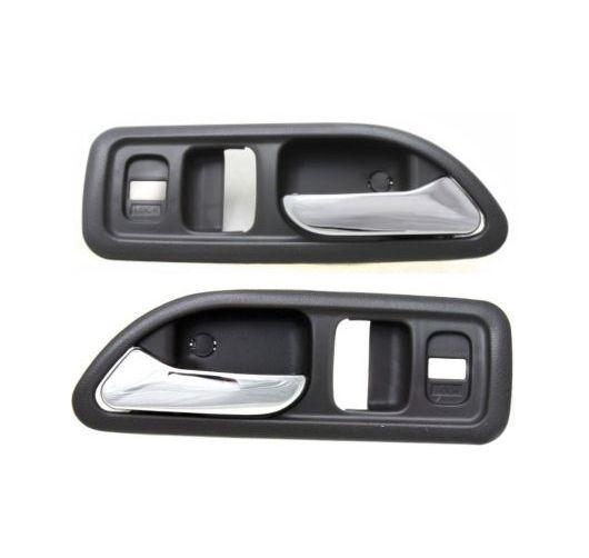 New honda accord inner inside chrome gray power lock front door handle pair set