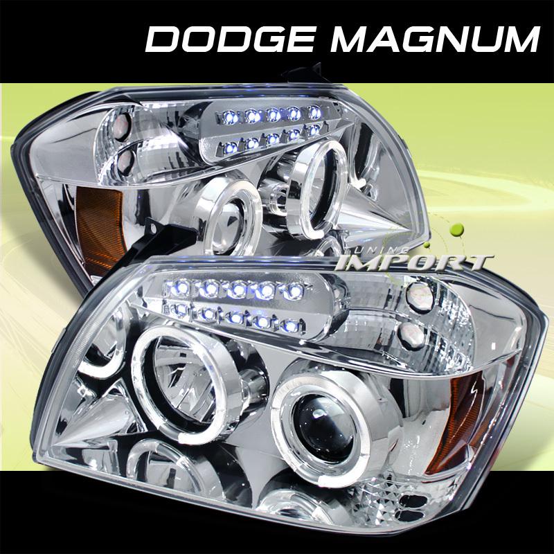 Dodge 05-07 magnum 4dr sport wagon chrome halo projector headlights lh+rh