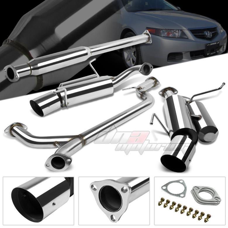 04-08 acura tsx cl9 dual 4.5" tip stainless steel racing catback exhaust system